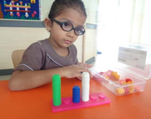 Children learning numbers